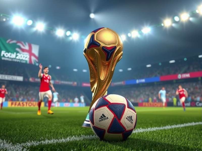 Lusail Stadium illuminated at night during a World Cup 2022 match