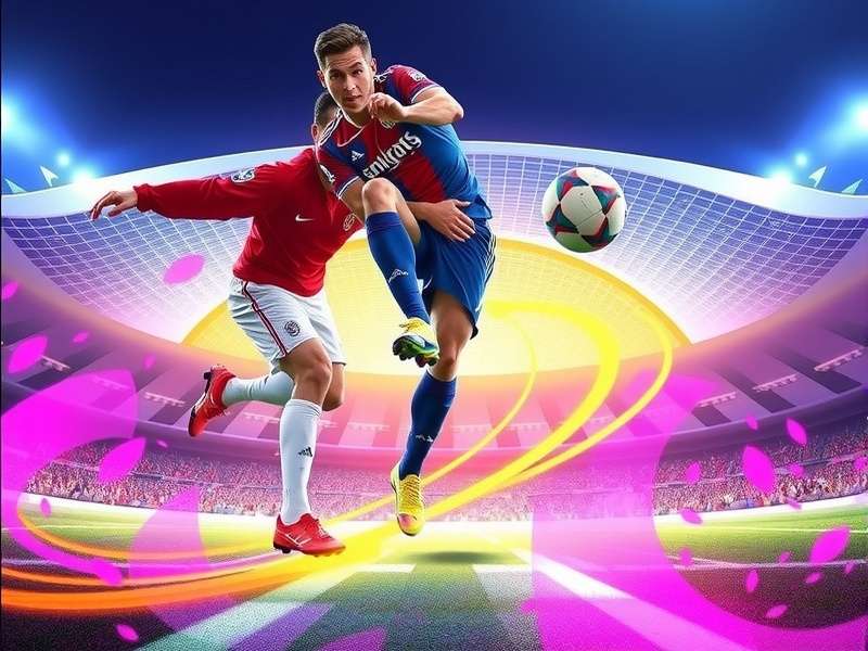 Digital illustration of FIFA World Cup gaming across multiple platforms
