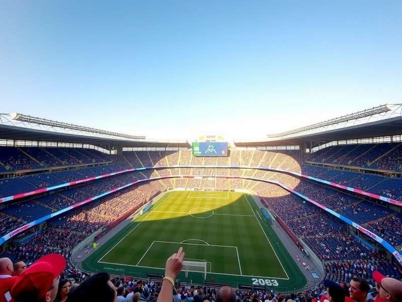Aerial view of Arrowhead Stadium in Kansas City, home of the Kansas City Chiefs, prepped for a soccer match