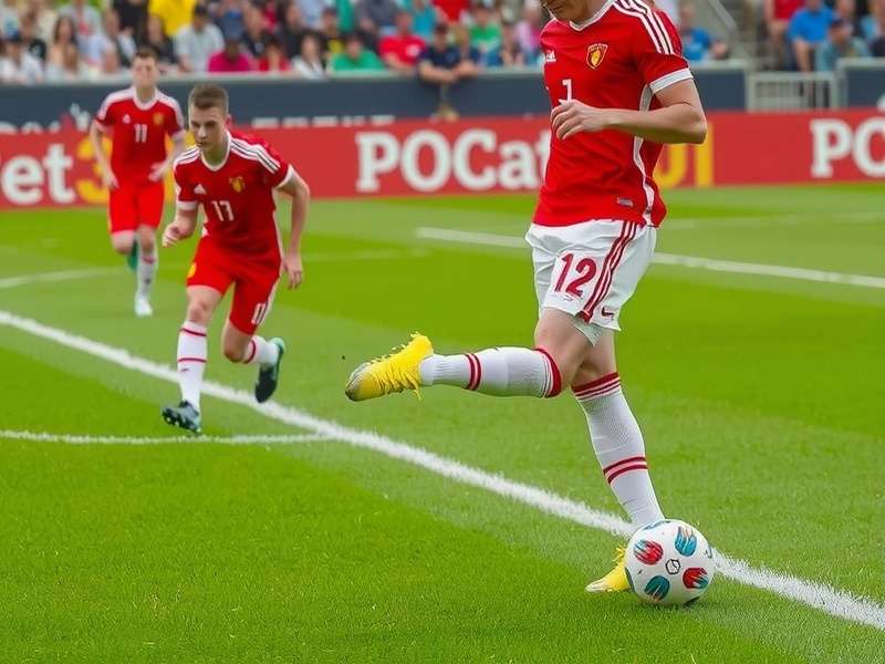 Poki Soccer Skills World Cup gameplay screenshot showing a player taking a free-kick