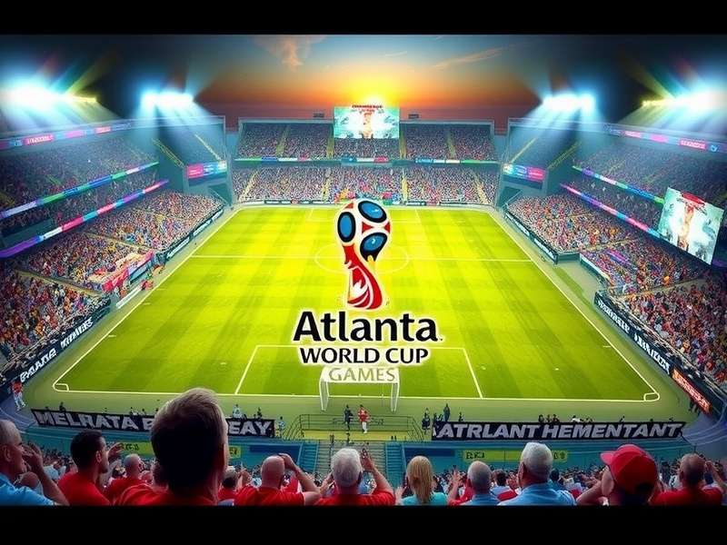 Mercedes-Benz Stadium in Atlanta illuminated at night, home to 2026 World Cup games