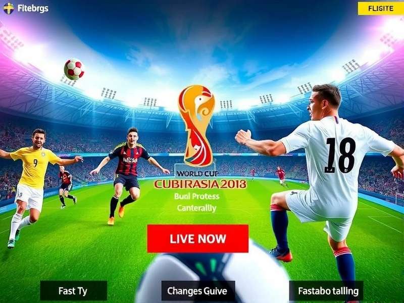 Excited football fans watching a FIFA World Cup match live in a stadium