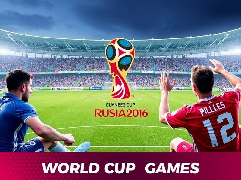 World Cup stadium with cheering crowd