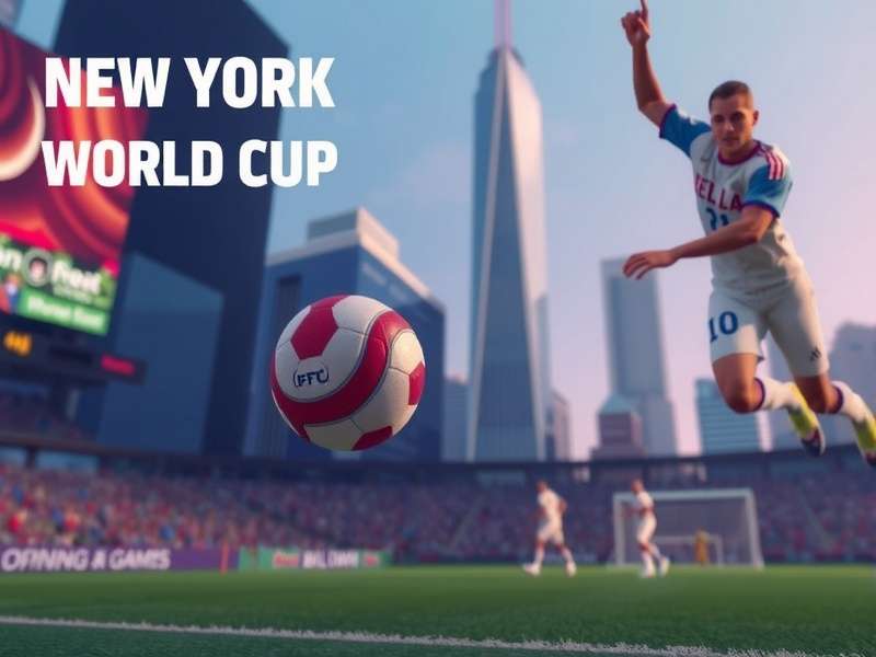 Crowd watching World Cup on big screen in New York City