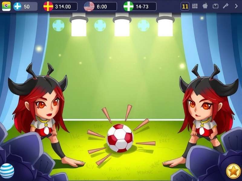 Exciting football match simulation on a computer screen