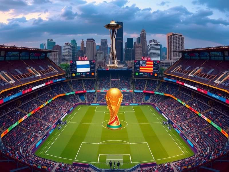 Lumen Field in Seattle during a soccer match with full crowd