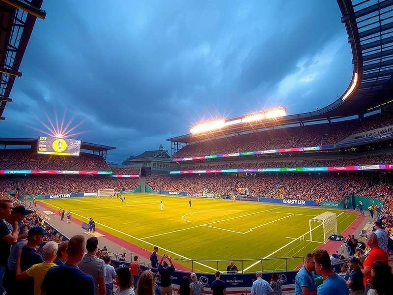 Football stadium in Seattle during a major match