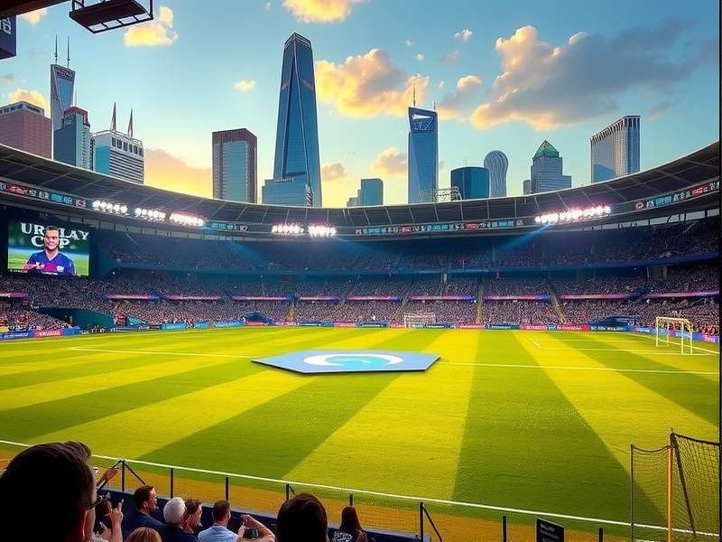 Bank of America Stadium in Charlotte, North Carolina, illuminated at night