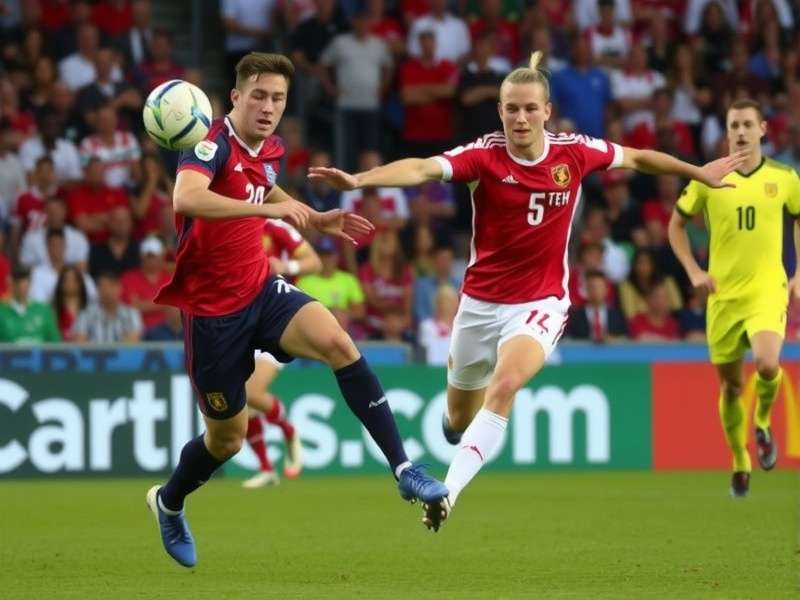 Scotland fans celebrating at a World Cup match in tournament colors
