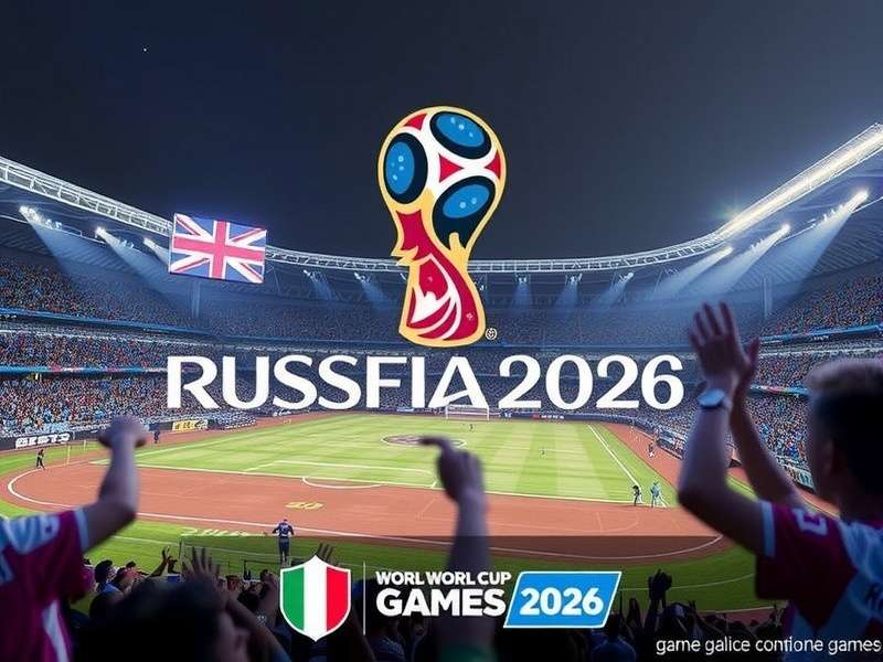 Club World Cup 2026 trophy and football on pitch with stadium lights