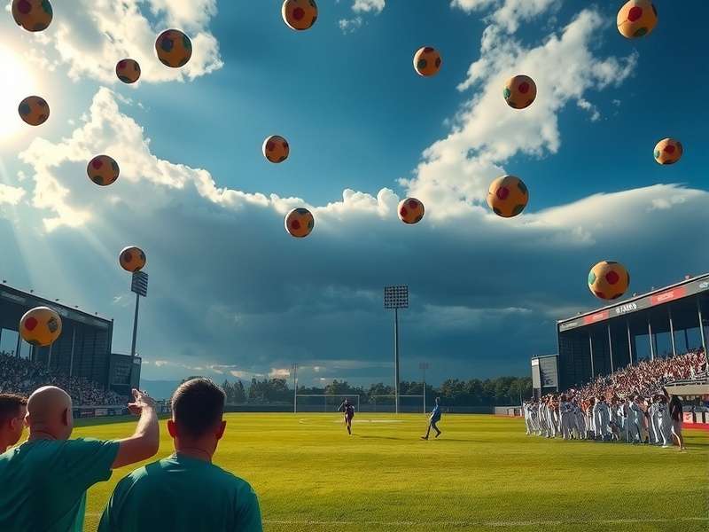 Massive crowd at a World Cup match in Texas stadium with flags and fireworks