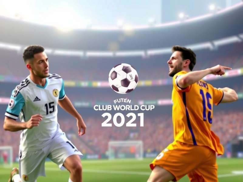 Club World Cup match action with players competing for the ball in a stadium
