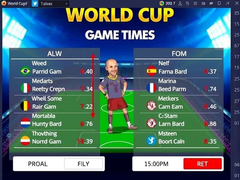 World Cup Game Times – global clock with football representing match schedules across India and the world