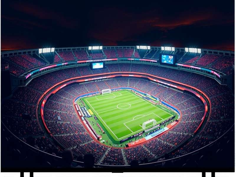 Bank of America Stadium illuminated at night ready for World Cup matches in Charlotte