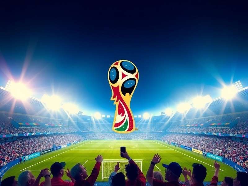 Arrowhead Stadium in Kansas City illuminated at dusk, ready to host FIFA World Cup 2026 matches