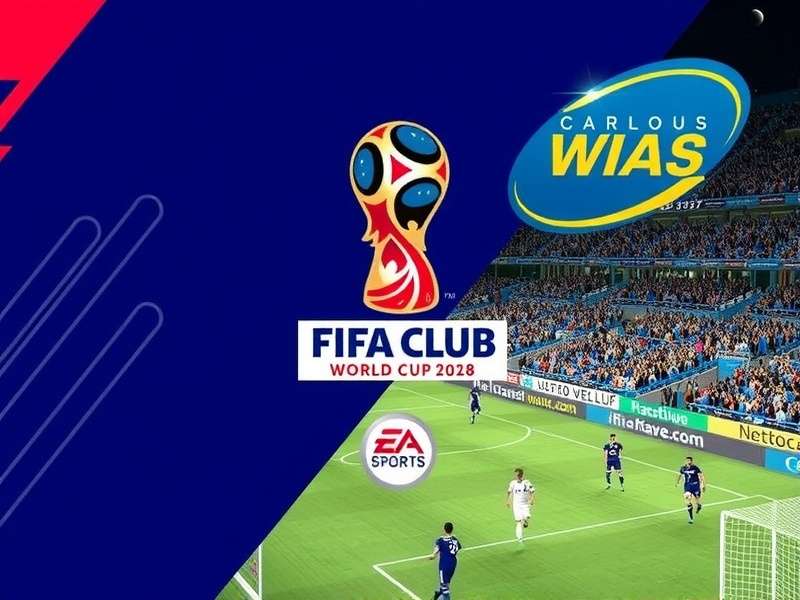 FIFA Club World Cup trophy with football stadium background