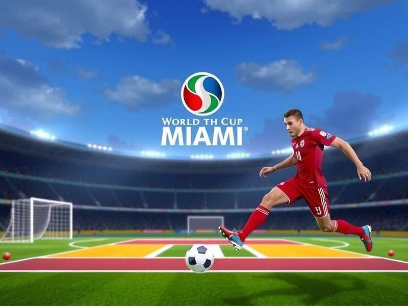 Miami World Cup Games — Hard Rock Stadium aerial view with football pitch